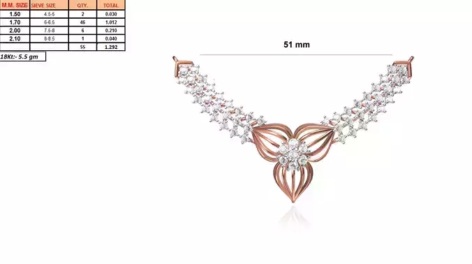 Flower Shaped Rose Gold Necklace 