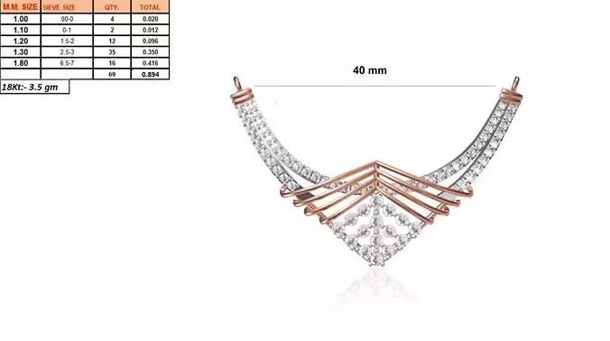 Multi Metal Necklace With Diamonds