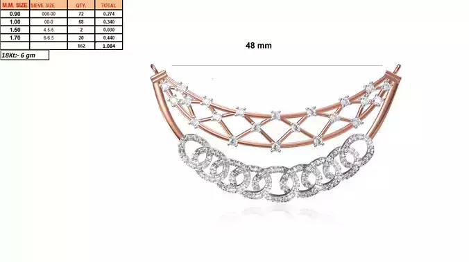Multi Metal Necklace With Diamonds 1