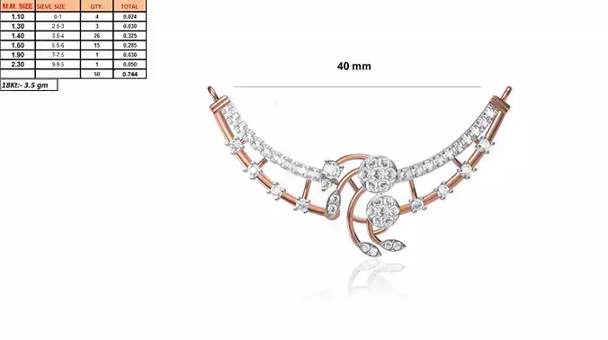 Multi Metal Necklace With Diamonds 2