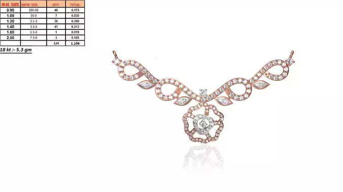Flower Design Rose Gold Necklace   1