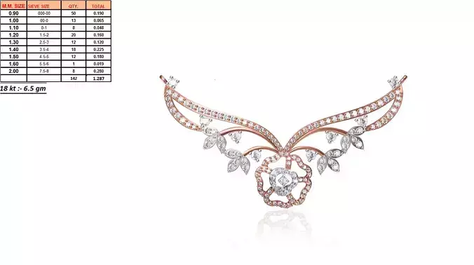 Flower Design Rose Gold Necklace   2