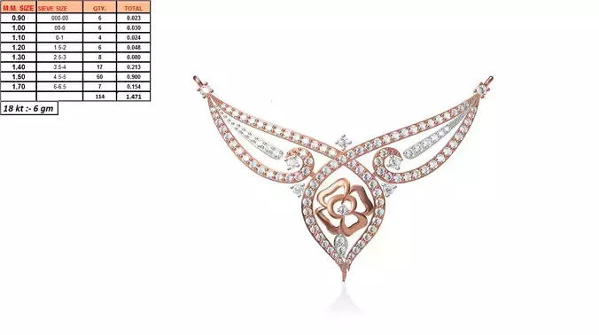 Flower Design Rose Gold Necklace   3