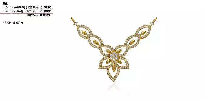 Flower Design Gold Necklace  