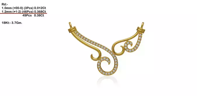 Gold Necklace With Diamonds 129