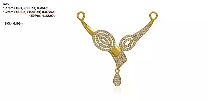 Gold Necklace With Diamonds 130