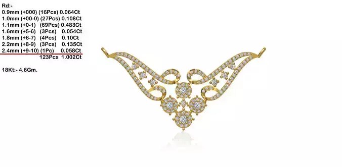 Gold Necklace With Diamonds 132