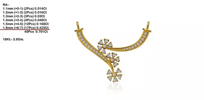 Floral Design Gold Necklace With Diamonds 38