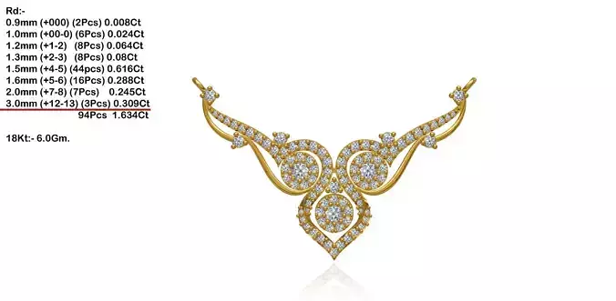 Gold Necklace With Diamonds 134
