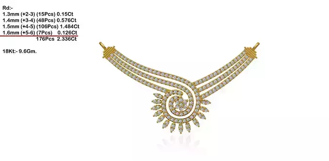 Floral Design Gold Necklace With Diamonds 39