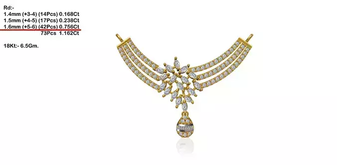 Gold Necklace With Diamonds 138