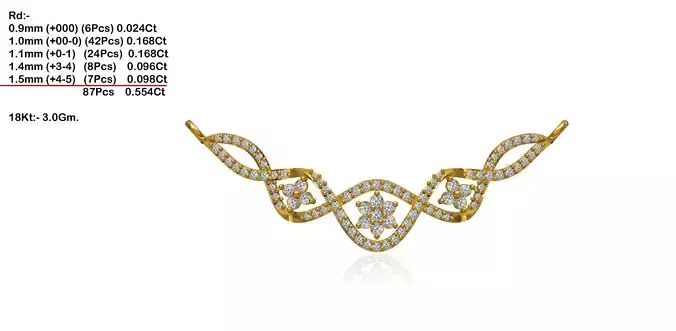 Gold Necklace With Diamonds 141