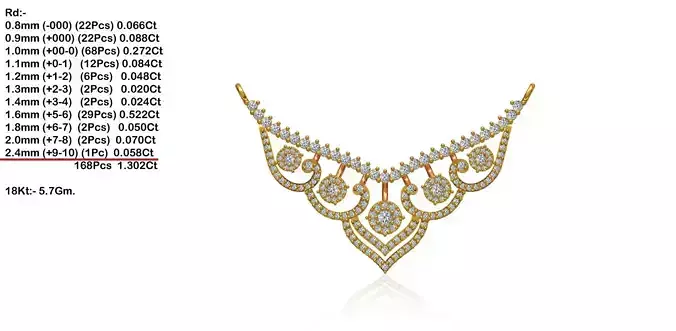 Gold Necklace With Diamonds 143