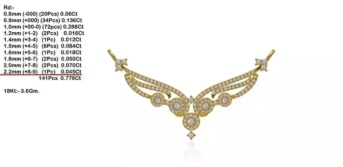 Gold Necklace With Diamonds 145