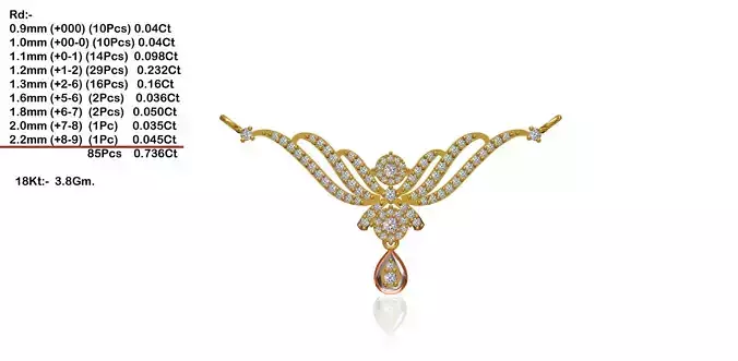 Gold Necklace With Diamonds 146
