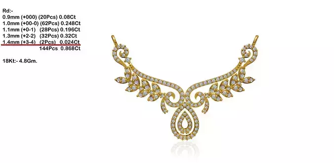 Gold Necklace With Diamonds 147