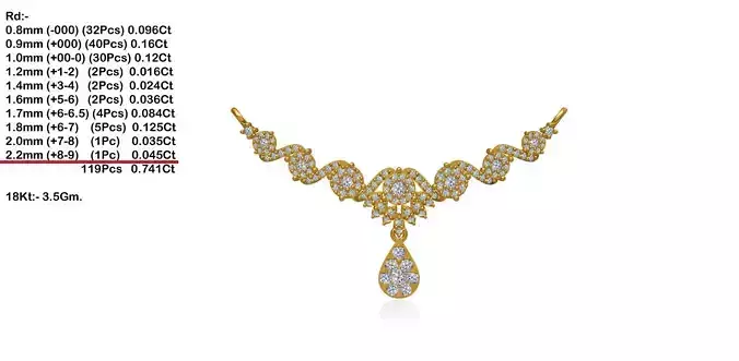 Gold Necklace With Diamonds 148