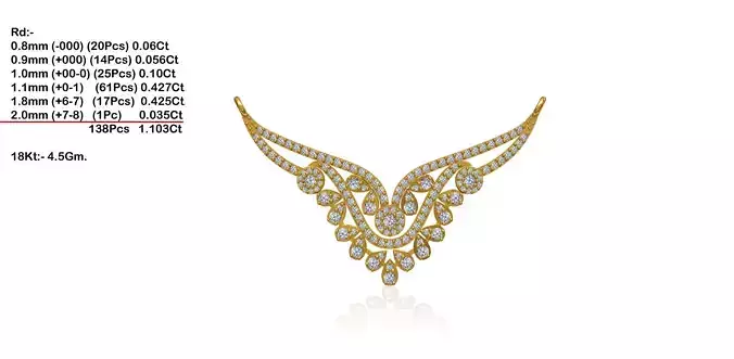 Gold Necklace With Diamonds 152