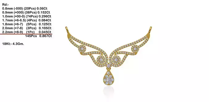 Gold Necklace With Diamonds 153