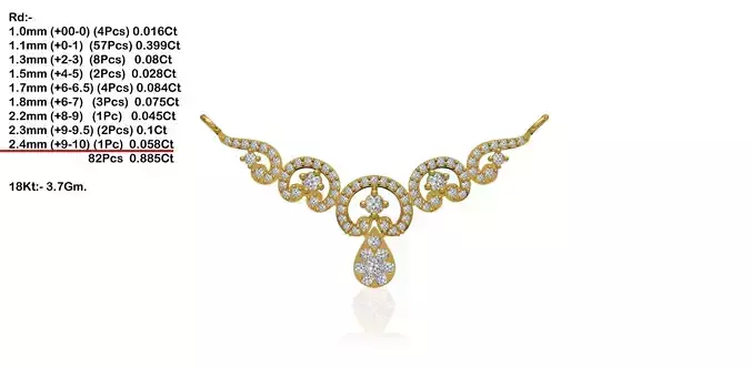 Gold Necklace With Diamonds 154