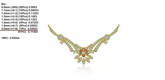 Floral Design Gold Necklace With Diamonds 43