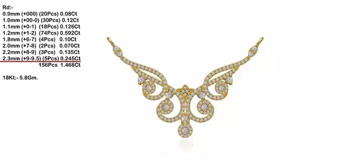 Gold Necklace With Diamonds 155