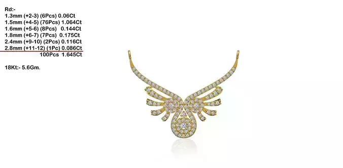 Gold Necklace With Diamonds 159
