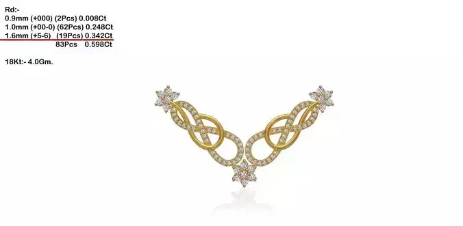 Infinity Loop Shaped Necklace With Diamonds