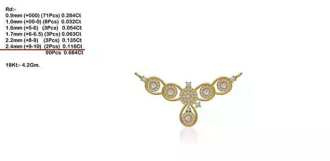 Gold Necklace With Diamonds 163