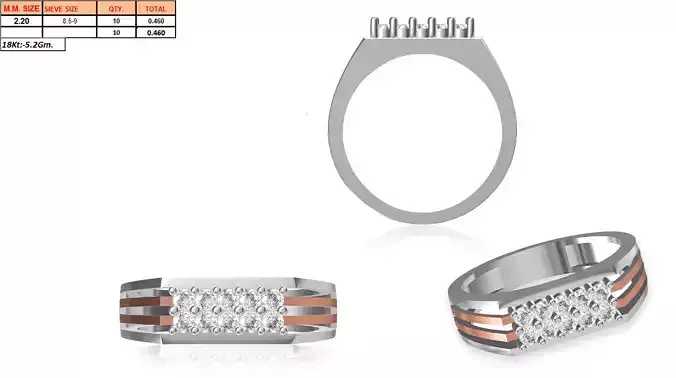 Multi Metal Ring With Diamonds