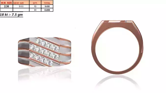 Multi Metal Ring With Diamonds 3