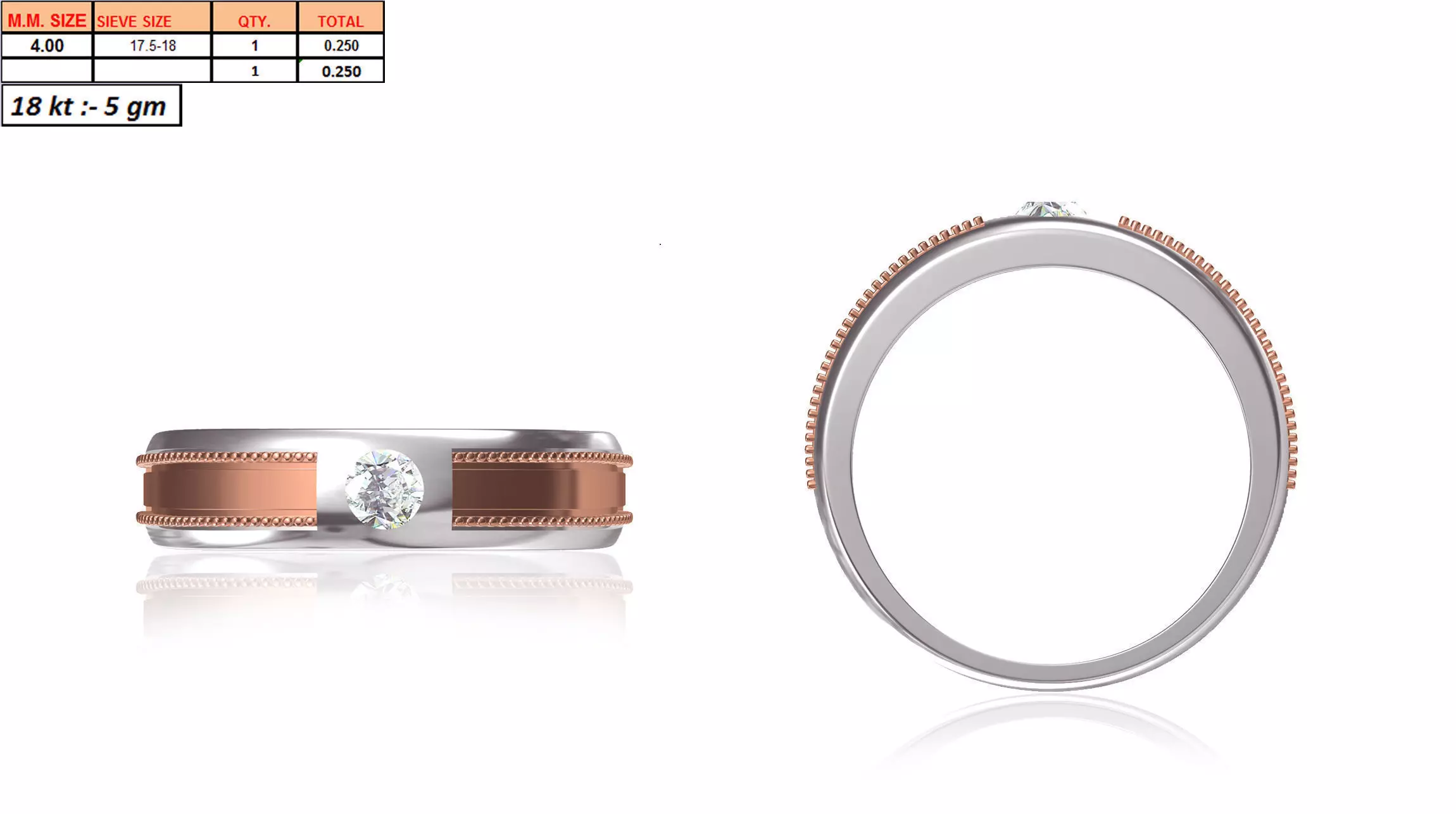 Multi Metal Engagement Ring With Diamonds 1 3D print model