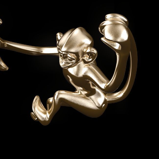 Lucky Monkey with BANANA 3D print model_4