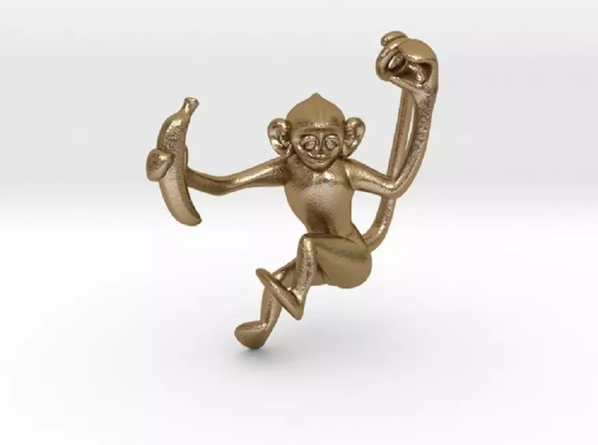 Lucky Monkey with BANANA 3D print model_0