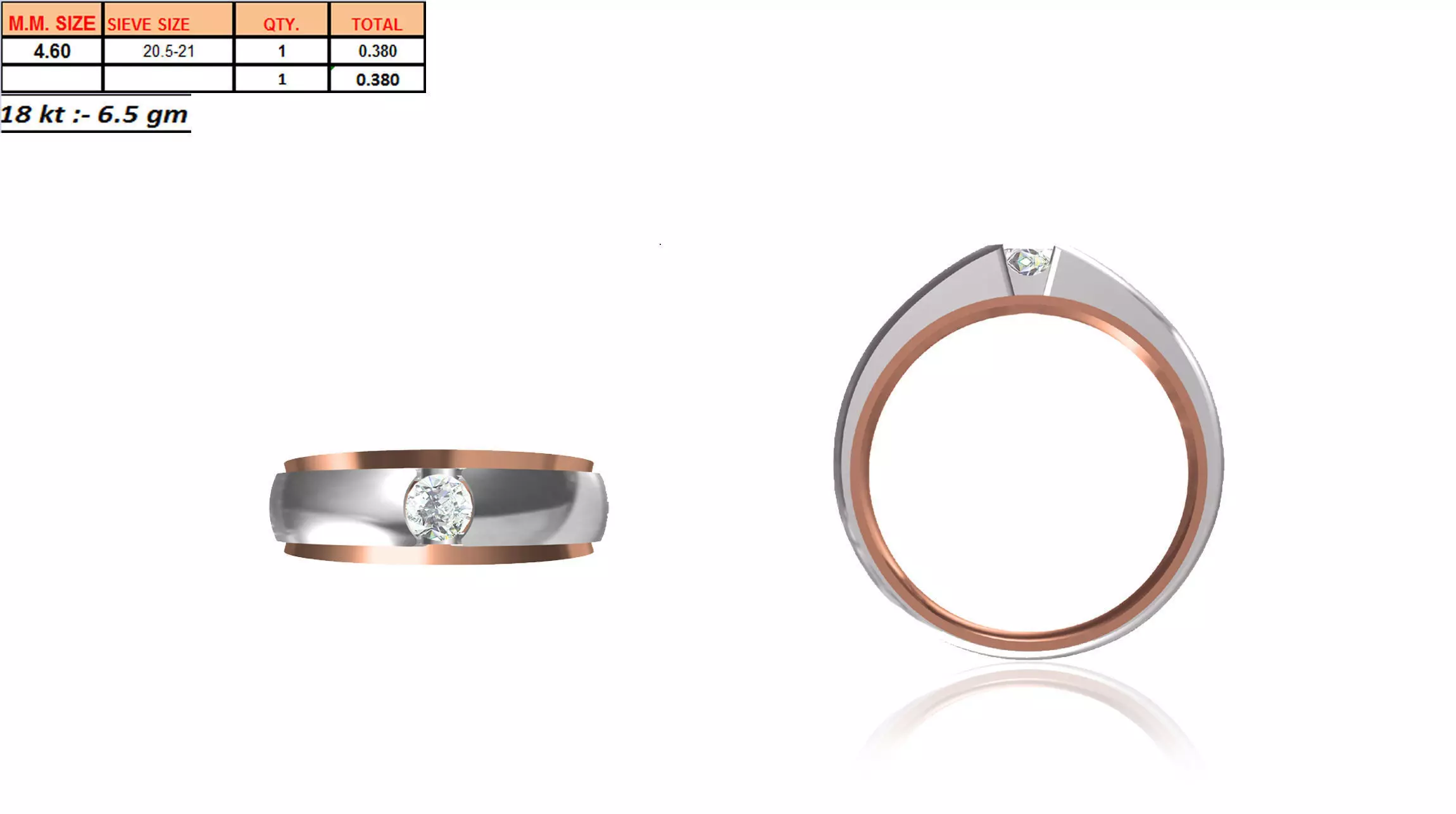 Multi Metal Engagement Ring With Diamonds 4 3D print model