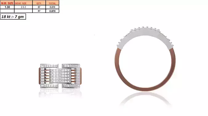 Multi Metal Ring With Diamonds 4