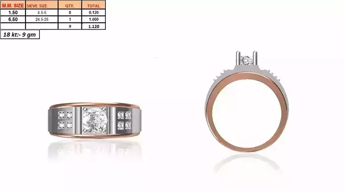 Multi Metal Engagement Ring With Diamonds 5