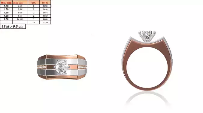 Multi Metal Engagement Ring With Diamonds 6