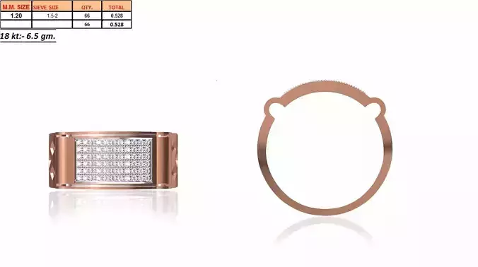 Multi Metal Grid Ring With Diamonds 8