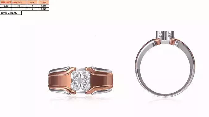 Multi Metal Engagement Ring With Diamonds 13