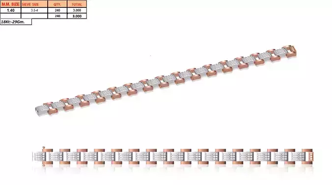 Multi Metal Bracelet With Diamonds
