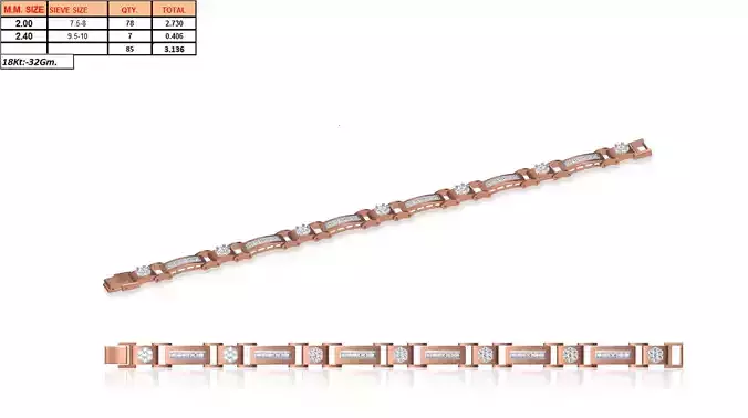 Rose Gold Bracelet With Diamonds 1