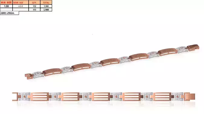 Multi Metal Bracelet With Diamonds 1