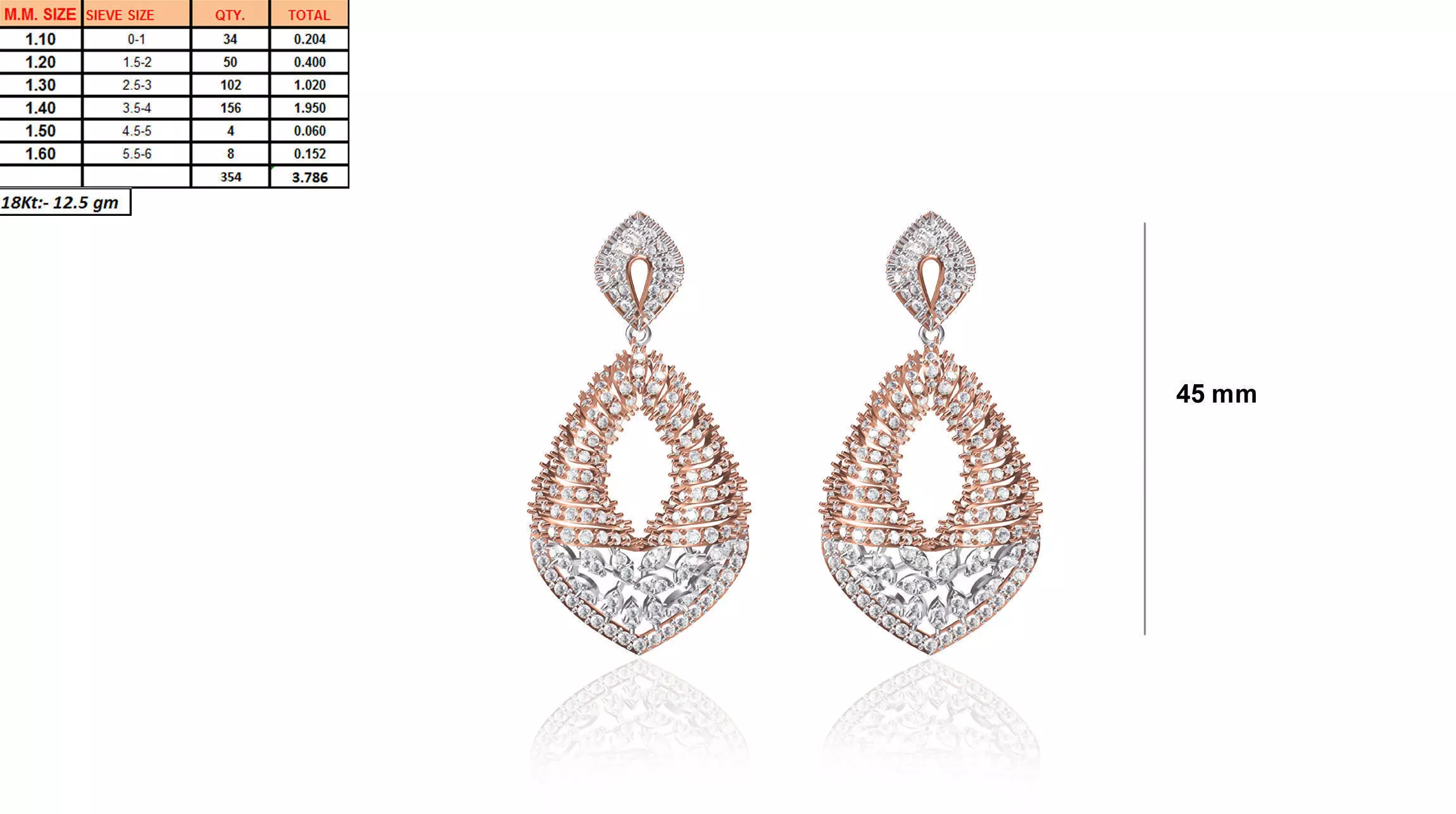 Drop Earrings With Diamonds 6 3D print model_0