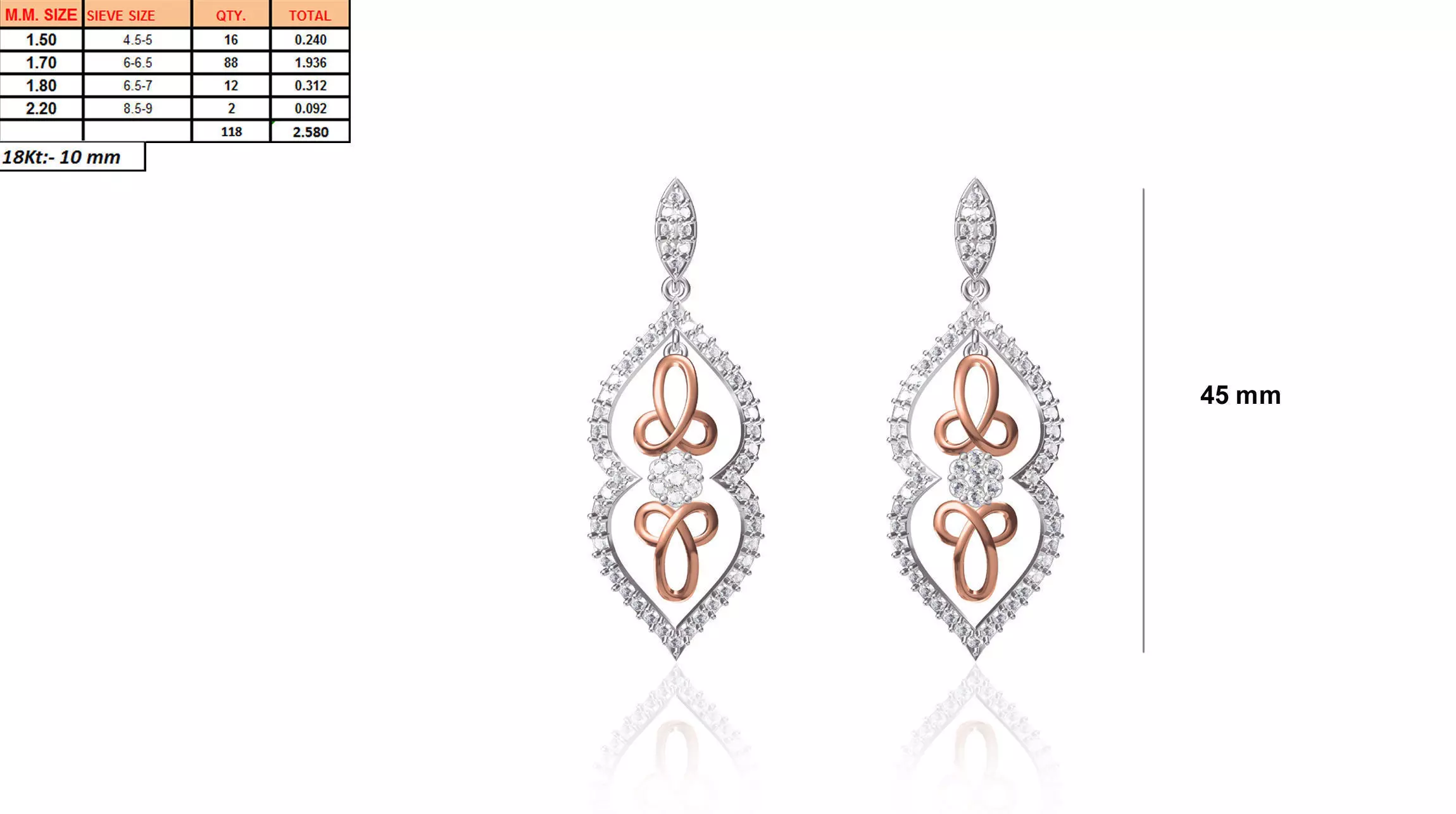 Drop Earrings With Diamonds 7 3D print model_0