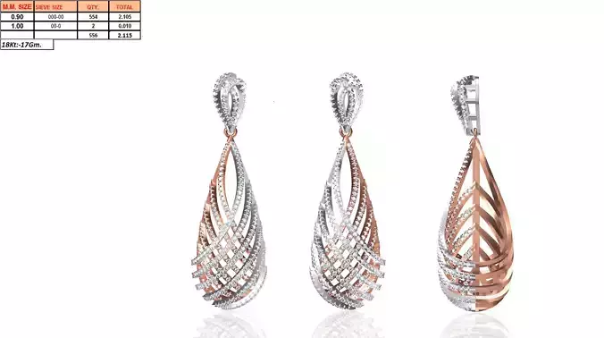 Drop Shaped Drop Earrings With Diamonds 14