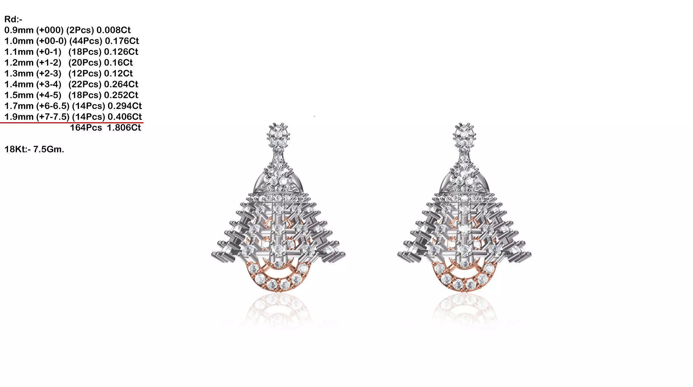 Bell Shaped Earrings With Diamonds 3D print model_0