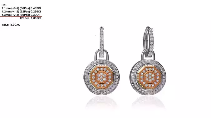 Round Shaped Drop Earrings With Diamonds 19