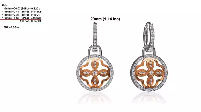 Round Shaped Drop Earrings With Diamonds 21