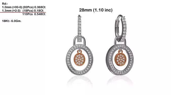 Oval Shaped Drop Earrings With Diamonds 7